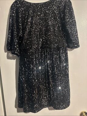 Cato Black Sequin Party Dress